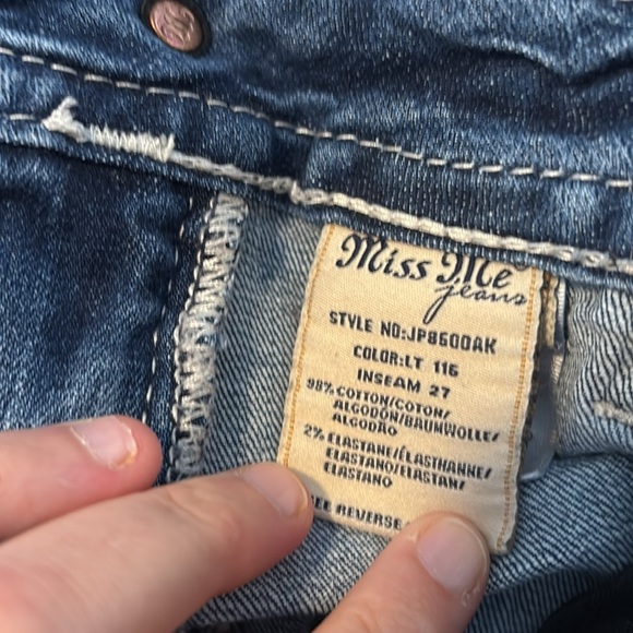 Miss Me women’s blue distressed embellished ankle skinny jeans size 30 - Picture 12 of 12